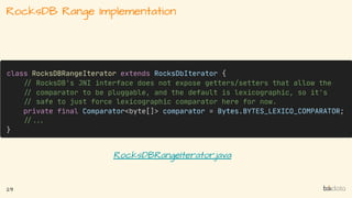 RocksDB Range Implementation
29
RocksDBRangeIterator.java
 