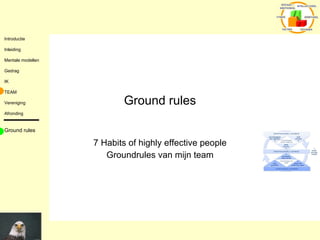Ground rules 7 Habits of highly effective people Groundrules van mijn team Ground rules 
