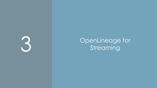 OpenLineage for
Streaming
3
 
