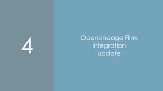 OpenLineage Flink
Integration
update
4
 
