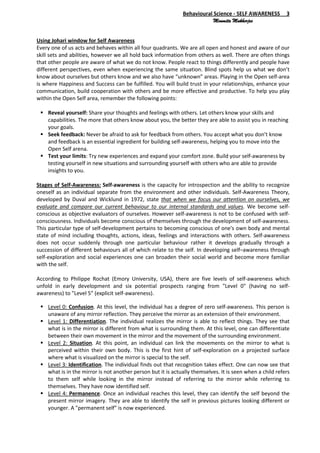 Bs 101 module 2 - self awareness | PDF