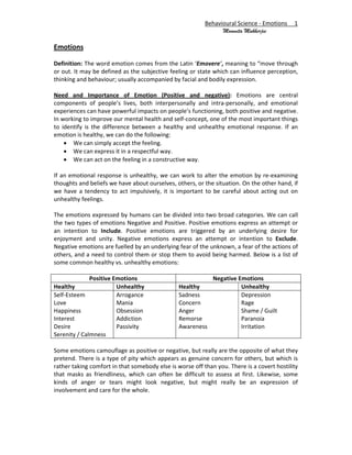 Behaviour Expression Bs 101 module 5b - managing emotions & building competence | PDF