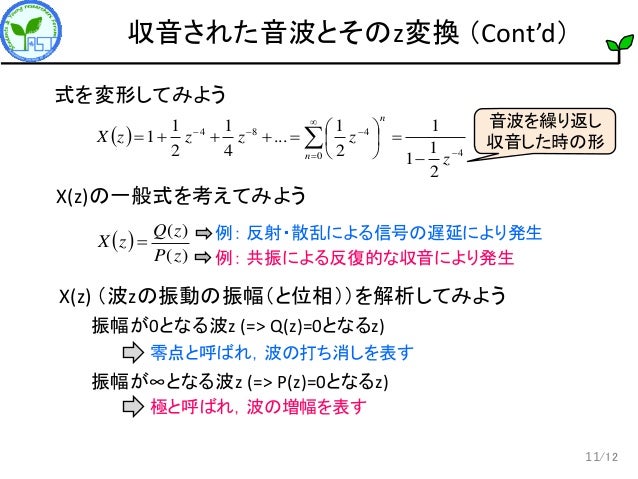 Z変換をやさしく教えて下さい 音響学入門ペディア