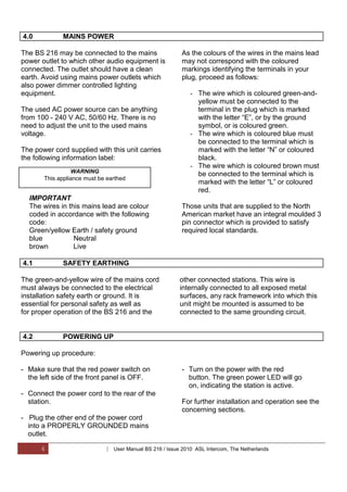 Asl Circui ASL Intercom BS216 | PDF