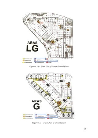 29
Hose Reel
Fire Extinguisher
‘ABC’
Fire Extinguisher ‘CO2’
Hose Reel
Fire Extinguisher Fire Extinguisher
Figure 4.14 – Floor Plan of Lower Ground Floor
Figure 4.15 – Floor Plan of Ground Floor
 