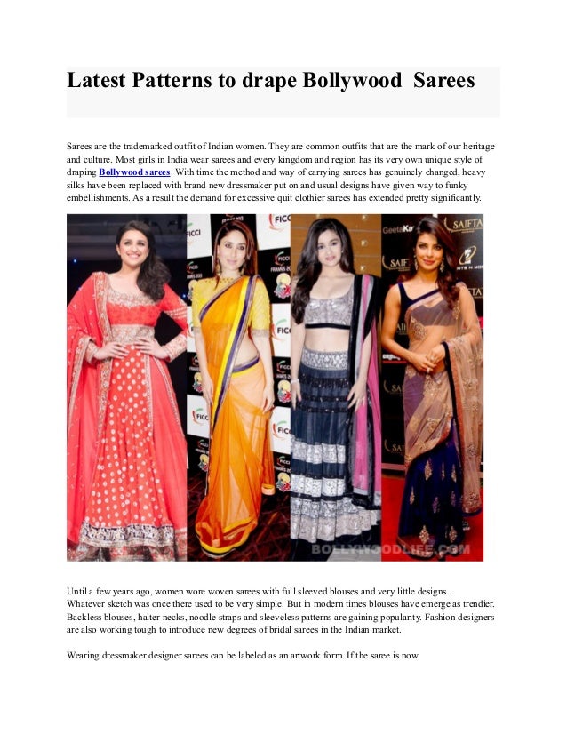 Latest Patterns To Drape Bollywood Sarees
