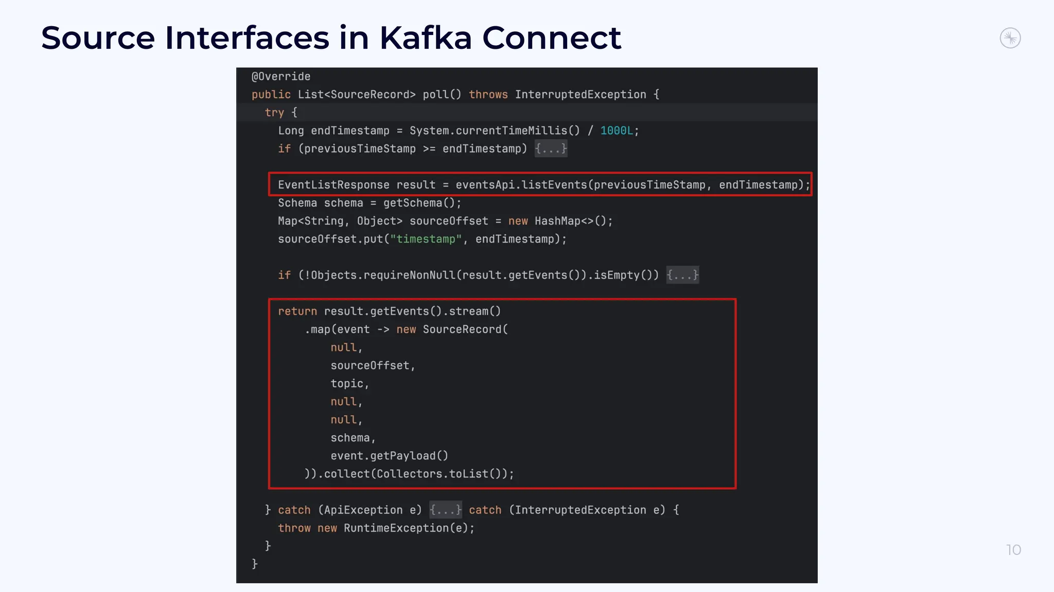 Source Interfaces in Kafka Connect 10 