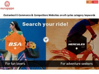 Outranked E-Commerce & Competitors Websites on all cycles category keywords
 