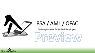 BSA AML OFAC training preview | PPTX