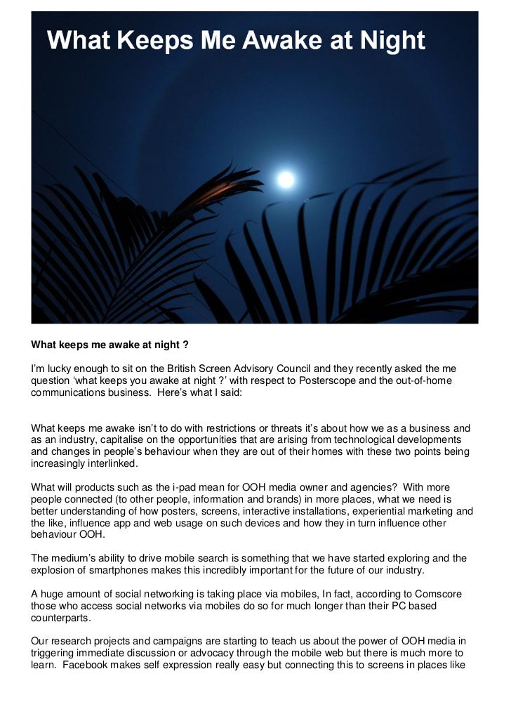 What keeps me awake at night (BSAC)