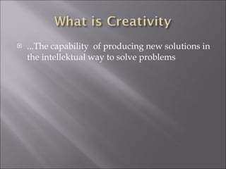 How to solve problems successfully How to get new and fresh ideas How to be creative in everyday life How to have fun with everything You do How to make mental work attractive How and where to get impulses How to create a creative state of mind How to think 