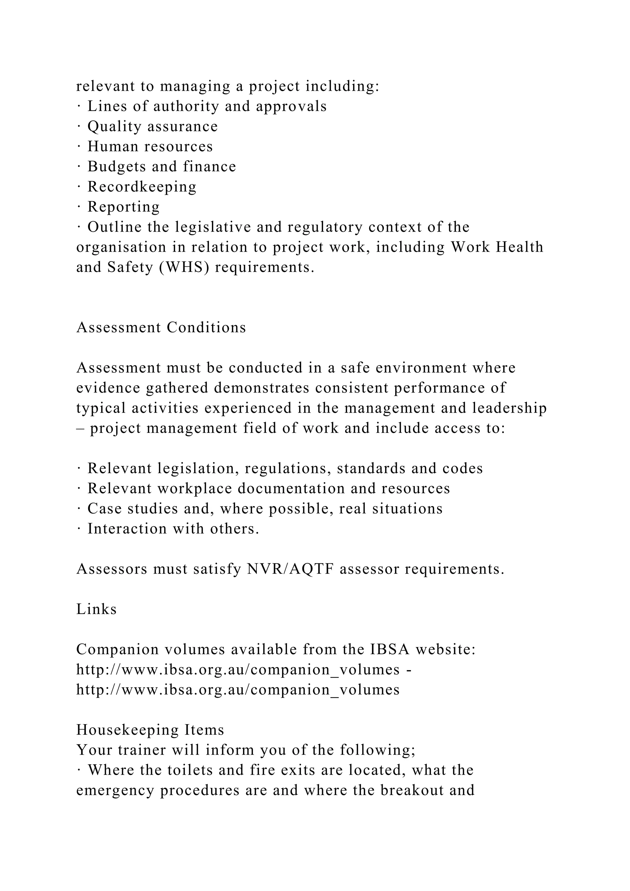 BSBPMG522 Undertake project work1HousekeepingE.docx