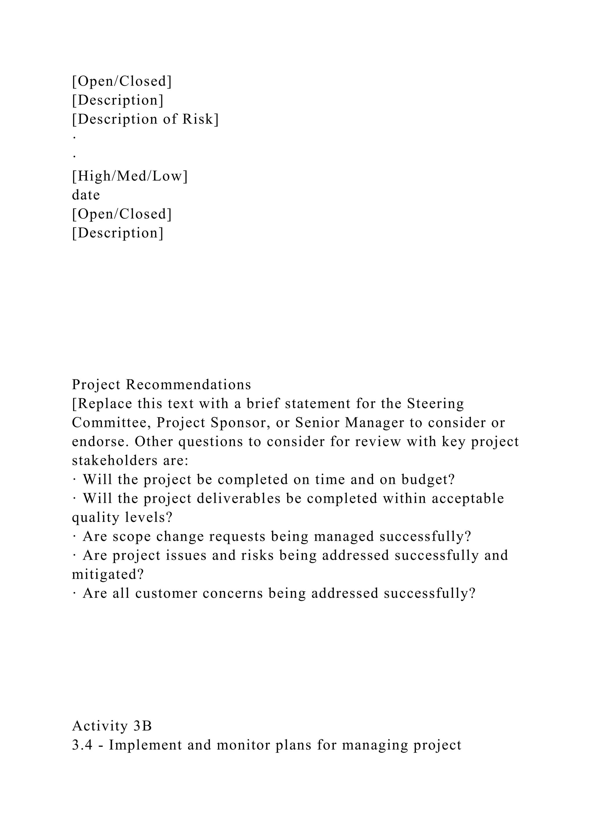 BSBPMG522 Undertake project work1HousekeepingE.docx