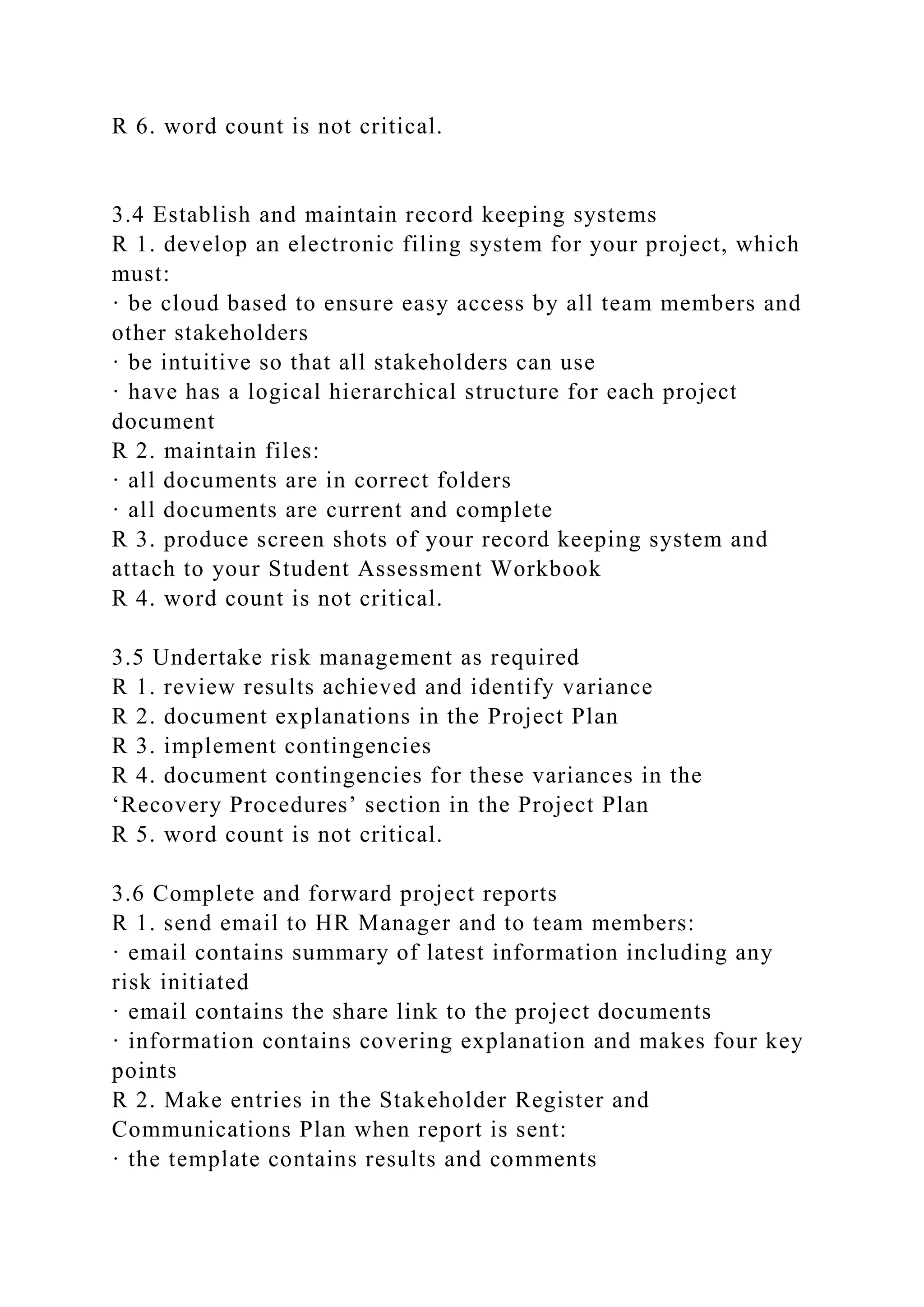 BSBPMG522 Undertake project work1HousekeepingE.docx