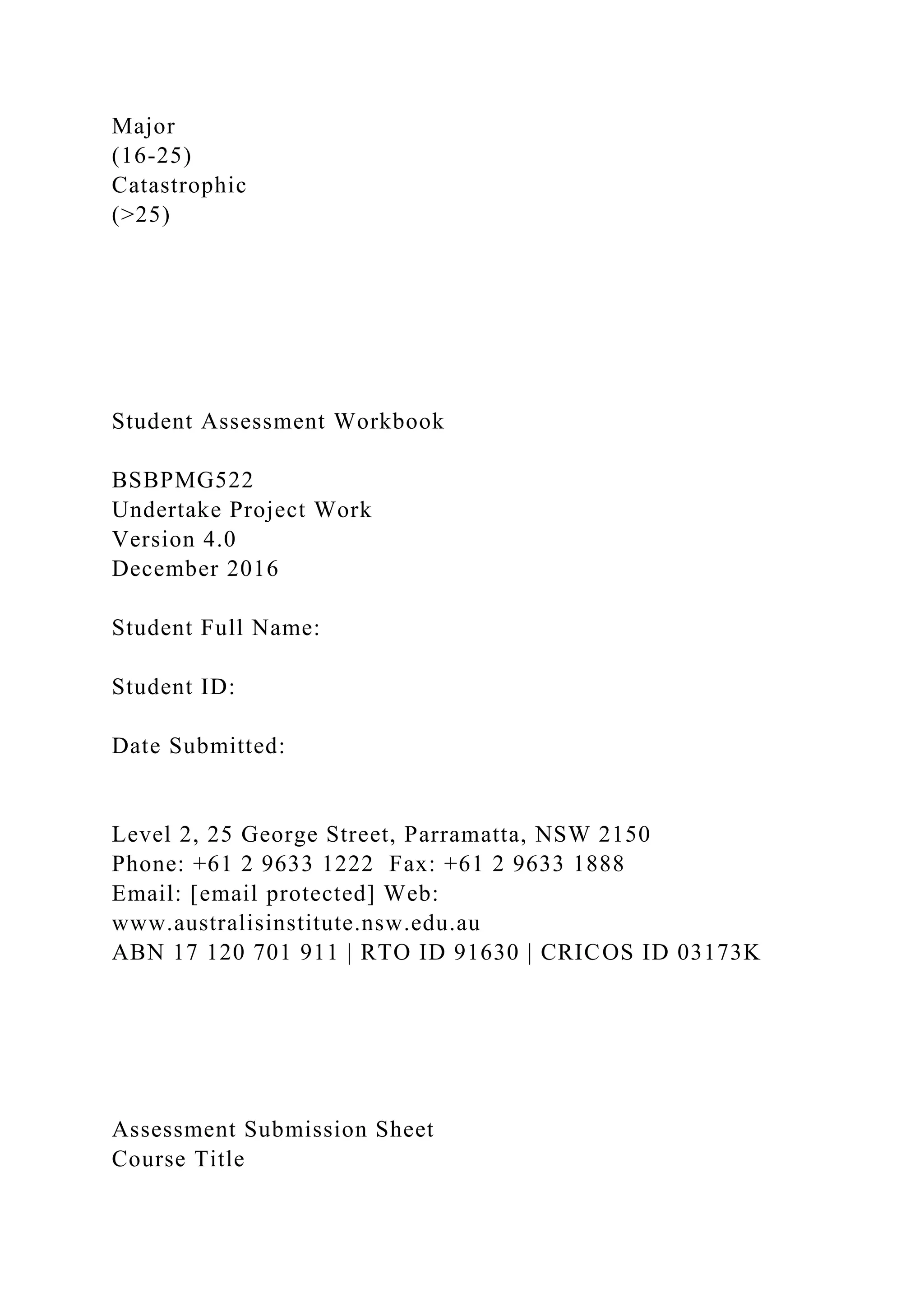 BSBPMG522 Undertake project work1HousekeepingE.docx