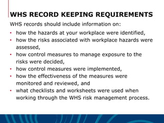 Whs Requirements Examples BSBWHS501 Element 4 | PPTX