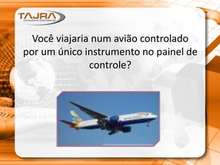 Você viajaria num avião controlado
por um único instrumento no painel de
controle?
 