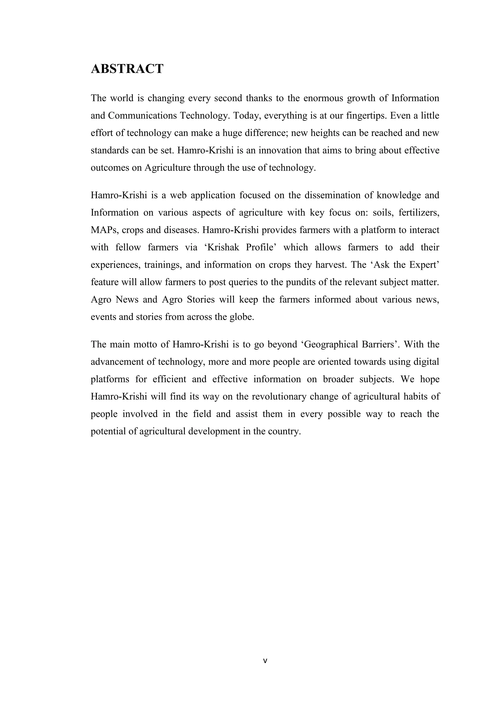 BSc CSIT Final Year Project Report on Hamro Krishi - Nepal | PDF