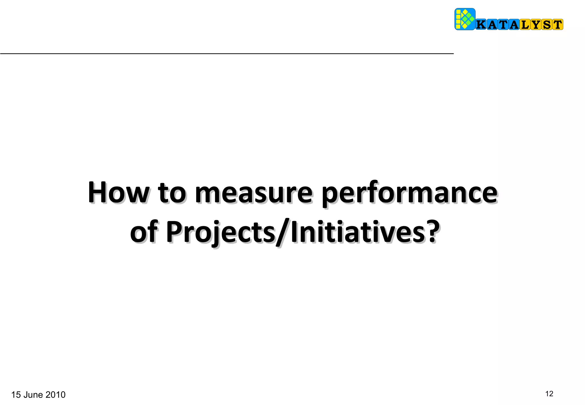 How to measure performance of Projects/Initiatives?  