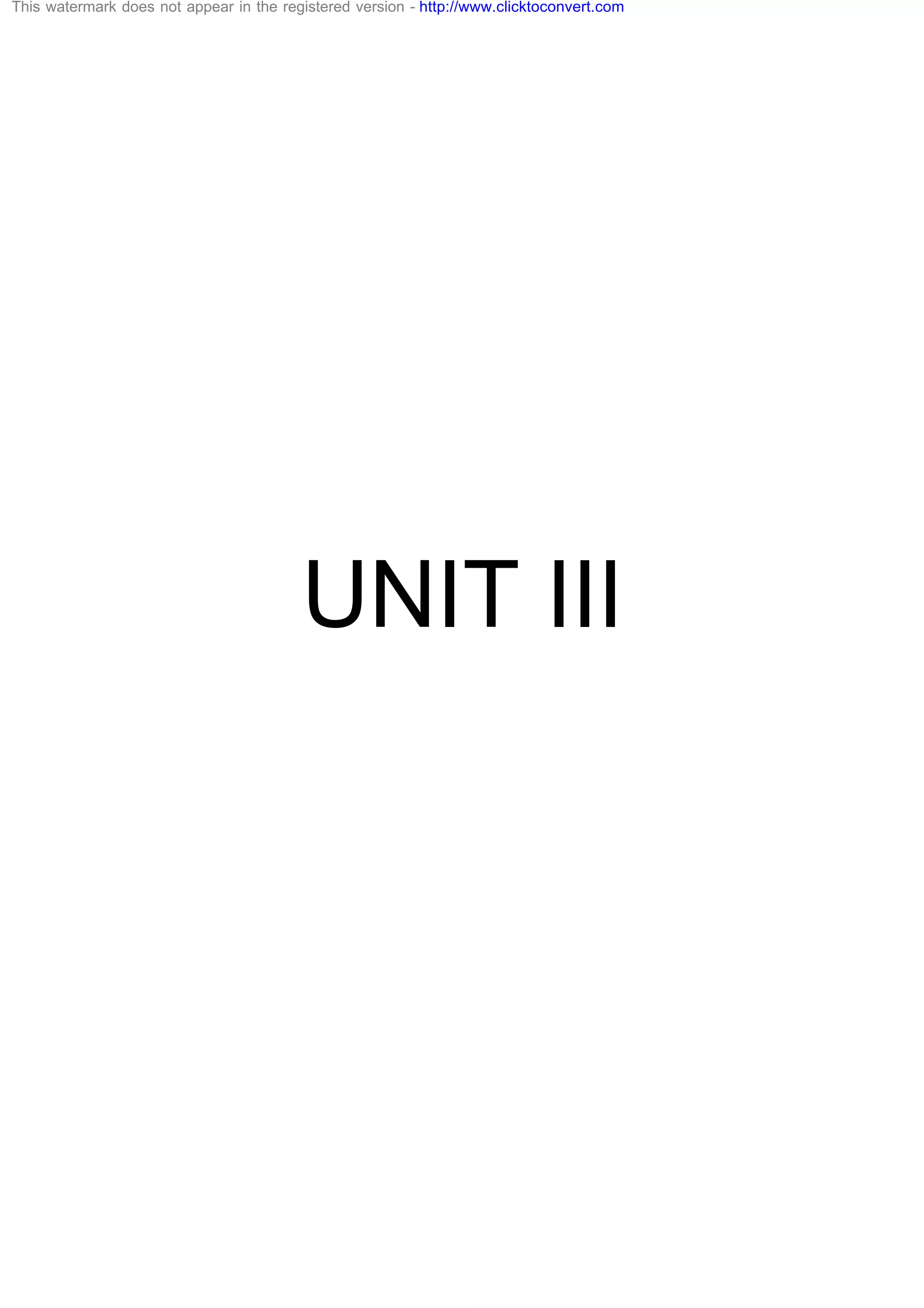 UNIT III
This watermark does not appear in the registered version - http://www.clicktoconvert.com
 