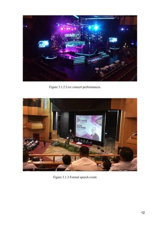12
Figure 3.1.2 Live concert performances.
Figure 3.1.3 Formal speech event.
 