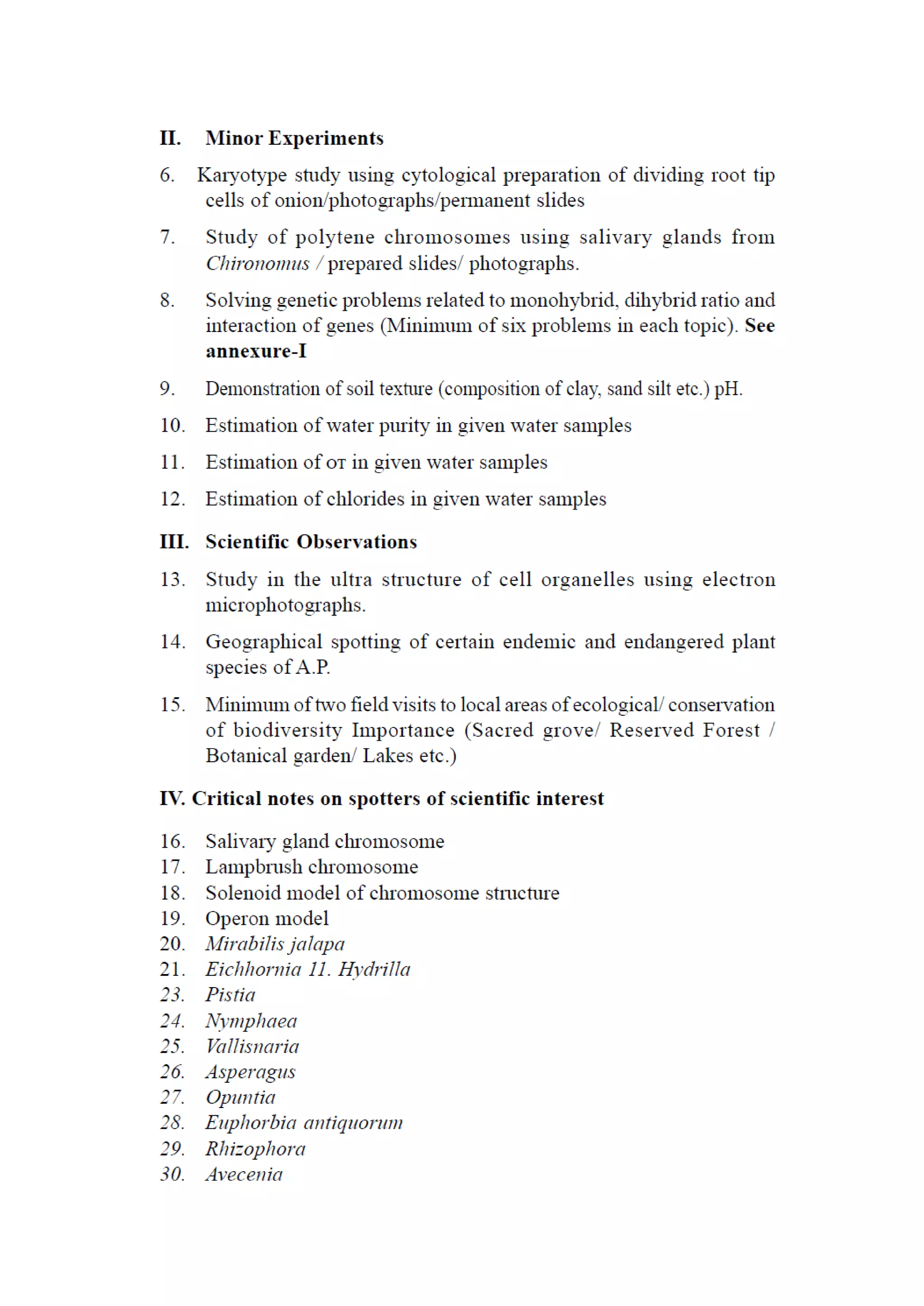 B sc Botany Syllabus KU