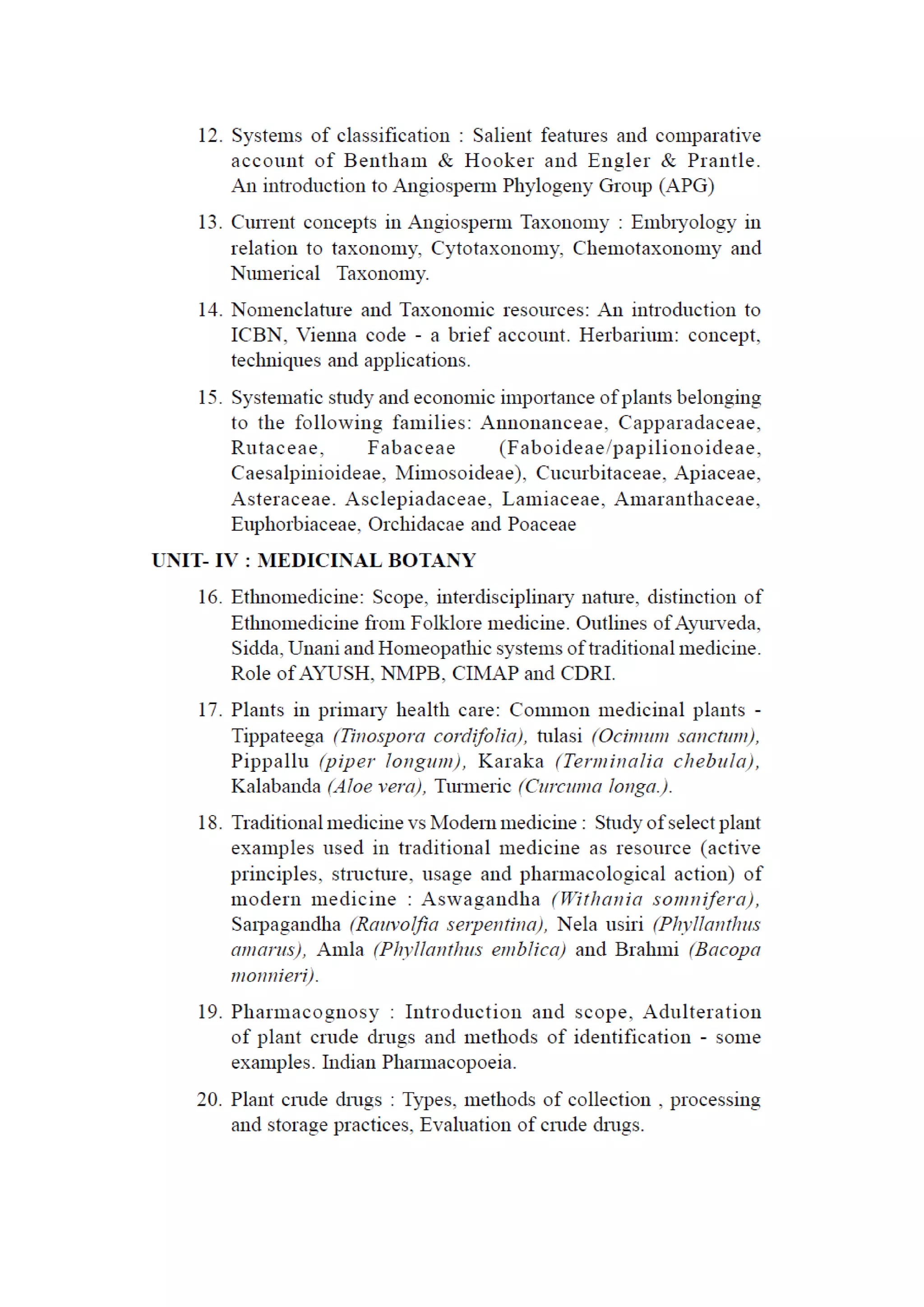 B sc Botany Syllabus KU