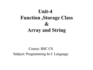 Handling
Input/output
&
Control Statements
Course: BSC CS
Subject: Programming In C Language
 
