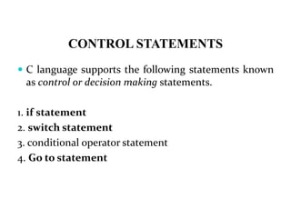 Bsc cs pic u-3 handling input output and control statements | PPT