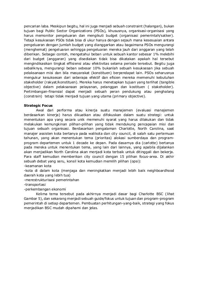 BALANCE SCORECARD FOR PUBLIC SECTOR ORGANIZATIONS