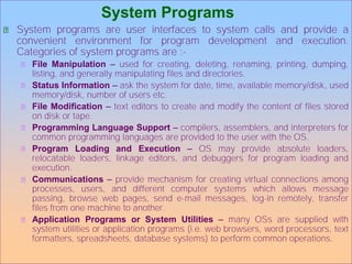 System Program Example In Os operating system structure | PDF