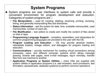 System Program Example In Os operating system structure | PDF