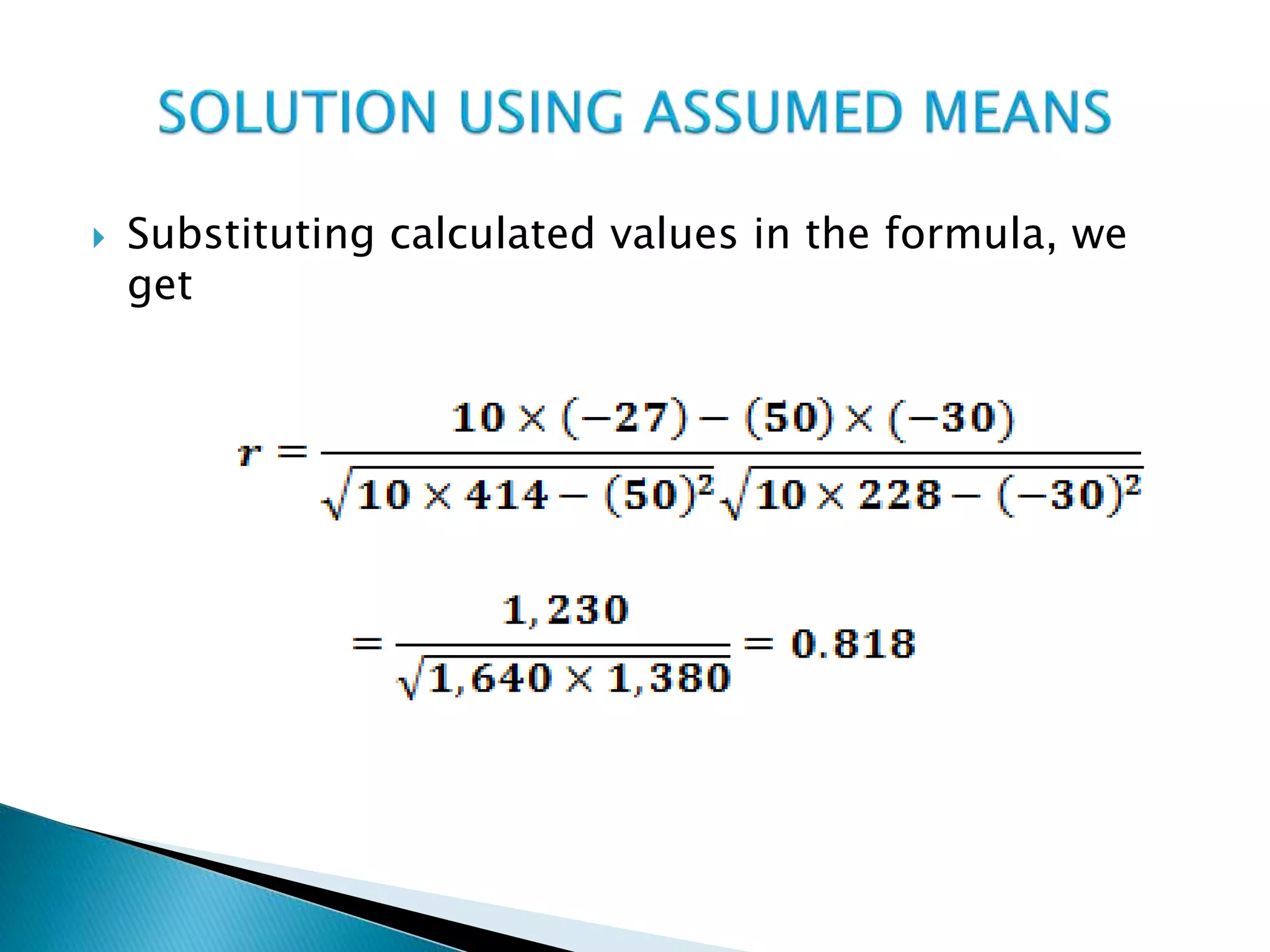  Substituting calculated values in the formula, we
get
 
