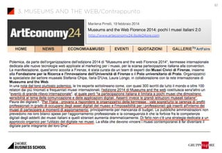 3. MUSEUMS AND THE WEB/Contrappunto 
61 
Marilena Pirrelli, 19 febbraio 2014 
Museums and the Web Florence 2014: pochi I m...