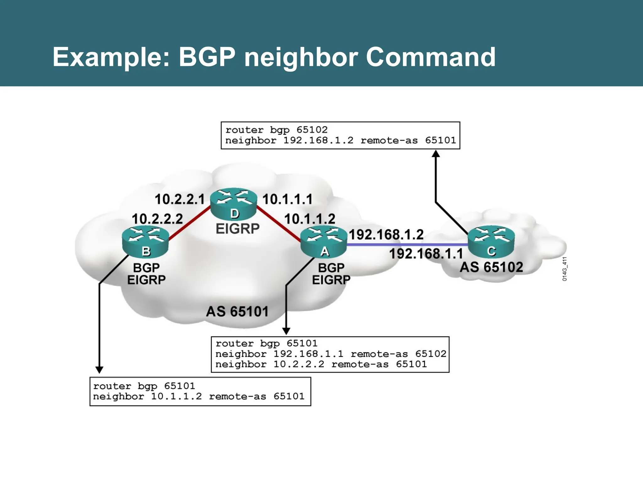 Example: BGP neighbor Command
 