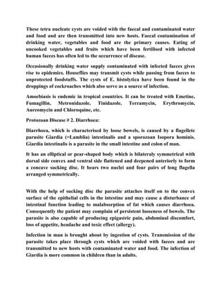 Protozoan and human disease for bsc 1st year | DOC