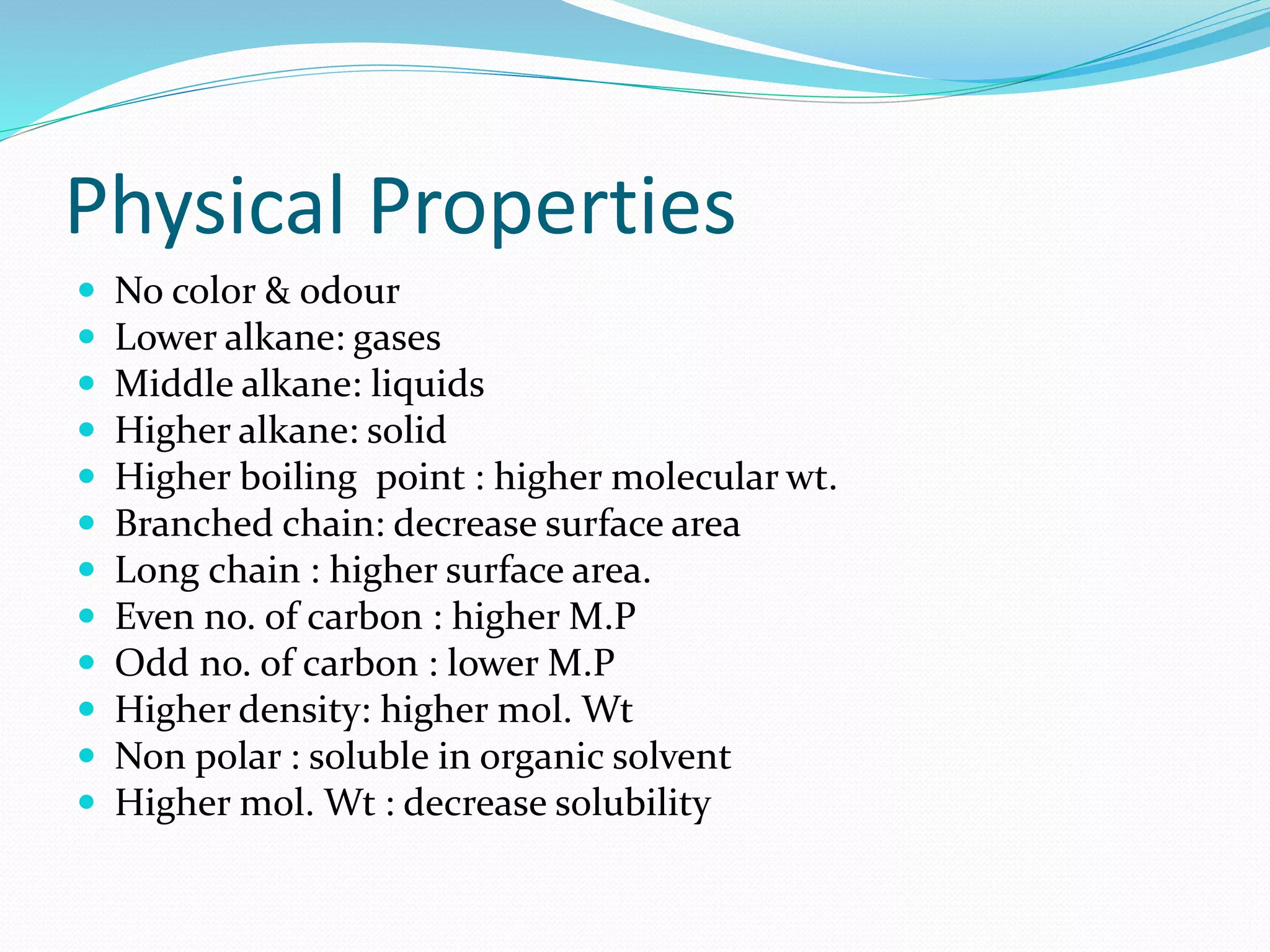 Alkane Color B sc i chemistry i u iii(a) alkane,alkene and alkynes a | PPTX