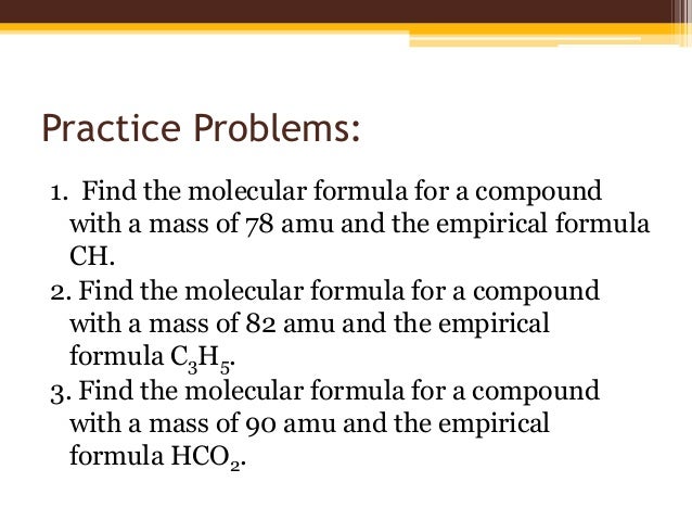 B Sc I Chemistry I U Iii B Molecular Formula And Empirical Formula