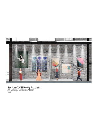 Section Cut Showing Fixtures
Art Gallery/ Exhibition Atelier
NTS
 