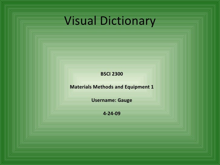 Visual Dictionary Gauge