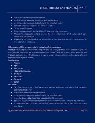 Microbiology Lab Instructions.pdf Microbiology Lab Manual 3rd Sem