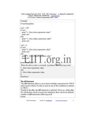 B sc it syit sem 3 python programming notes for download | PDF