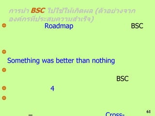BSC

             Roadmap                      BSC




Something was better than nothing

                                    BSC
              4


                                                61
 