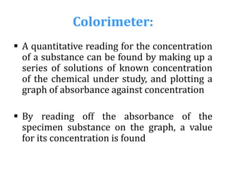 Colorimetry for Bsc Medical laboratory technology students | PPTX