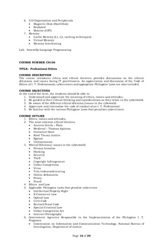 BSCS Course Description | DOCX