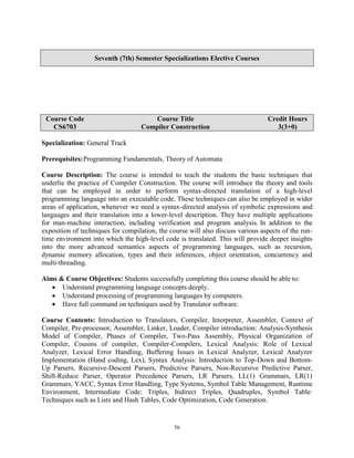Bs cs course outline | PDF