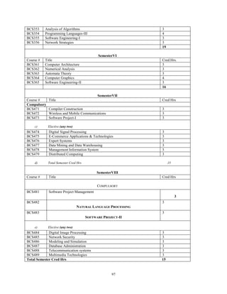 Bs cs course outline | PDF
