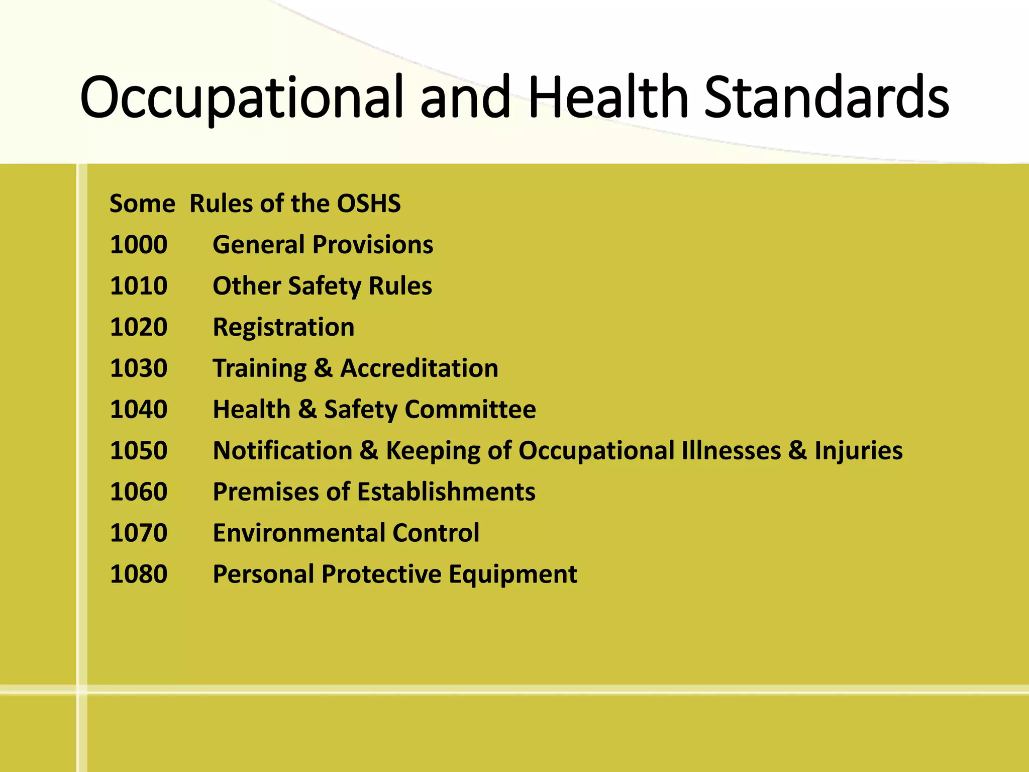 Basic Occupational, Safety and Health | PPT