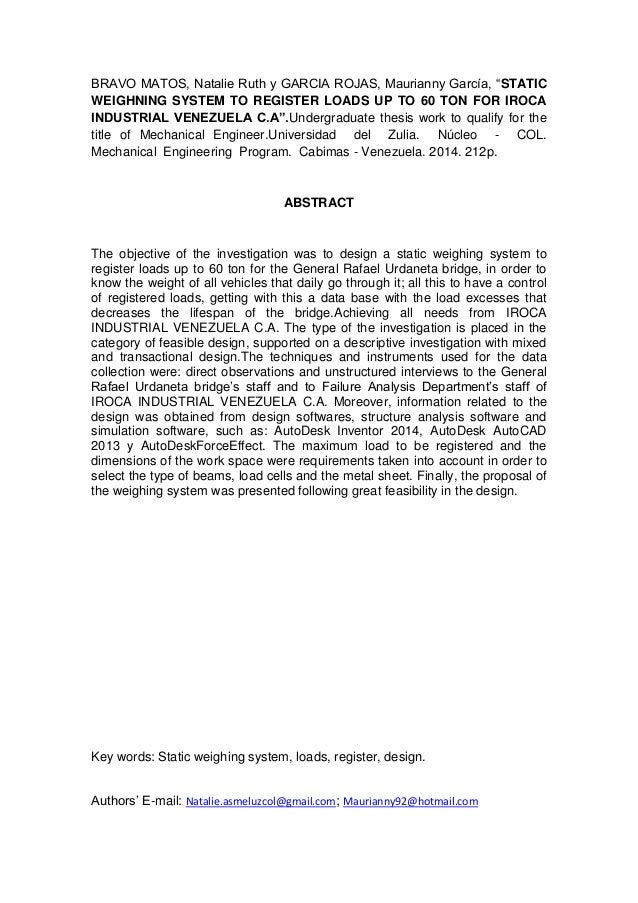 mechanical executive undergraduate thesis mechanical system undergrad thesis