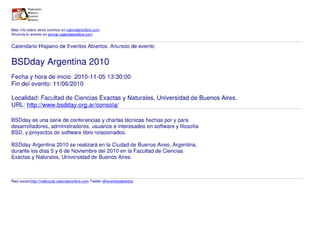 BSDday Argentina 2010